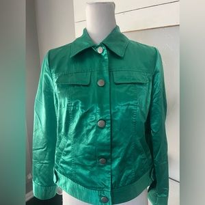 Chico’s Emerald  denim style jacket  size 0